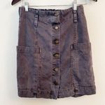 Young Fabulous and Broke Button Front Paperbag Mini Jean Skirt Size Medium Blue Photo 0