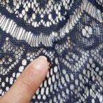 Guess  Lace Dress Womens Sz 12 Navy Lined Knee Cap Sleeve Studs Western Romantic Photo 8