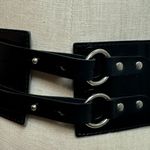 Antoniazzi Firenze genuine leather made in Italy Black Double Buckle Waist Belt Photo 0