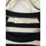 Anthropologie  Rebekah Black & White Striped Round Hemline Sweater - Size - Small Photo 4