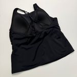 Lands' End Tankini Swim Top Shelf Bra Lightly Padded Criss Cross Halter Black Photo 2