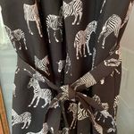Anthropologie  Porridge Zebra Cotton Black Hi-Low Sleeveless Dress w Belt NWOT Photo 11