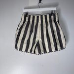 Everlane  Black White Organic Cotton Stripe High Rise Pull On Shorts Large Photo 1