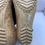 Crocs  A-Leigh Black Leather Slingback Cork Wedge Sandals size 10 Photo 8