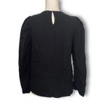 Universal Threads NWOT Solid Black Long Puff Sleeve Blouse Top Ebony New Business Casual Office Photo 1