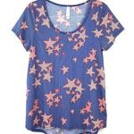LuLaRoe Classic T Blue Red Striped Star Print Top Photo 0