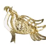 Dove Peace on Earth Brooch, Gold Toned, White Glitter Photo 2