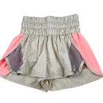 Free People Movement High Waisted Colorblock Nylon Shorts Tan Size XS Photo 1