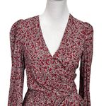 Ba&sh  Camille Wrap Dress In Carmin Floral Mini V Neck Red Women’s Size XS Photo 1