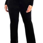 Good American  Black Velvet Wide Leg Trouser Pants 22 PLUS Photo 0