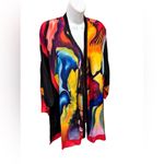 VTG Dilemma by Dhun Shroff 100% Silk Abstract Art To Wear Kimono Cardigan OS NWT Size undefined Photo 1