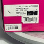 Barbie x ALDO BARBIESTESSY Pink PVC Crystal Logo Heels Pumps Size 6.5 US Photo 10