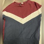 H&M  Divided Womens Color Block Maroon Blue White Sweatshirt -  Size XS - VGUC Photo 2