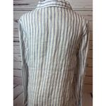 Jones New York ‎ Blouse Medium Long Sleeve 100% Linen Shirt Stripe Beach Comfort Photo 7
