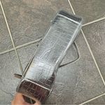 ALDO  Faux Croc Print Shoulder Bag Handbag Purse Zippers Silver Y2K Photo 5