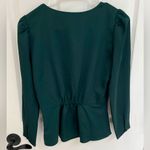 J.Crew Dark Emerald Green Button Detail Feminine Blouse Women’s Size 00 Photo 1
