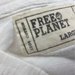Free Planet  Ivory Long Sleeve Hoody Tee T Shirt Top L Photo 5