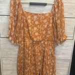 Francesca's Dresses | Francesca's Marigold Floral Godet Dress Size XL Orange Photo 0