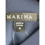 Marina V Neck 3/4 Sleeve Sheer Gown Rhinestones Formal Wedding Mother Of Bride Blue Photo 6