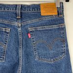 Levi's Levi’s Premium Wedgie Straight Jeans Blue Raw Hem Button Fly Sz 27 Dark Wash Photo 6
