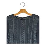 Nissa Dress Women 10 Black Knit Metallic‎ Insert Long Sleeve Knee Length Sheath Photo 4