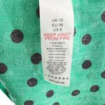 Topshop Retro Polka Dot Mini A-Line Dress Green Black Size 6 Photo 9