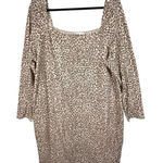 ASOS Curve Animal Print Long Dress Long Sleeves Women’s Plus Size 24 Brown Photo 0