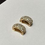 Roman Signed Rhinestone Gold Tone Clip On Earrings Photo 4