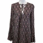 Snakeskin Print Top Blouse Taupe Dress Small Photo 0
