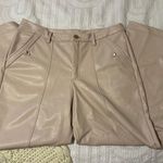 Cato Tan Faux Leather Pants Photo 3