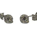Givenchy Silver-Tone Crystal Cluster Floral Style Fancy Stud Earrings - Silver Photo 0