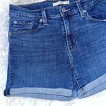 Levi's Women’s Mid-Rise Mid Length Blue Denim Jean Shorts 28 Photo 2