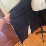 Rachel Zoe  Linen Blend Long Hooded Sleeveless Cardigan Black Semi Sheer XLarge Photo 2