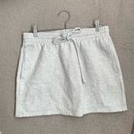 Aritzia  tna cozy fleece grey drawstring mini skirt Photo 3