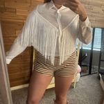 SheIn Semi-Sheer Western Fringe Button Up Photo 1