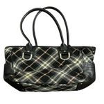 Burberry Blue Label Black, White, Gray, Pink & Tan Plaid Bag with Silver buckles Photo 0