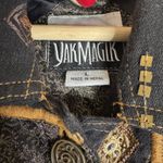 Yak Magik Jacket Womens Large Black Boho Embroidered Western Tassel Nepal Unique Photo 5