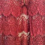 Inny Burgundy Boho lace 3/4 Bell sleeve top L Size L Photo 4
