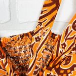 Knox Rose Women's Wide Strap Sleeveless A-Line Dress , Coral Orange Floral Small Photo 10