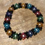Beaded Flower Stretchy Bracelet Multi Photo 1