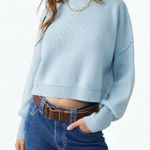 Free People Easy Street Crop Pullover Sweater Blue Size L Photo 0