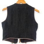 Vintage Emanuel Ungaro | S / 4 | Cropped Black Denim Trimmed Zipper Front Vest Photo 1