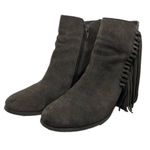 Reaction Kenneth Cole Women’s  Gray “Rowdy” Heeled Booties with Fringe Size 7.5 Photo 1