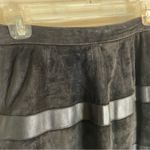 Saint Laurent Vintage  Black Suede Mini Skirt with Leather Stripes Size 36 ~ US 6 Photo 6