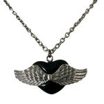 VCLM black heart with angel wings necklace Photo 0