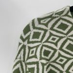 Halston Heritage HALSTON Women's Green White Geometric Diamond Pattern Pullover Sweater XS‎ Photo 2