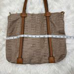 Faux Suede Snakeskin Shopper Tote Bag Tan Photo 7