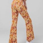 Ghanda Rosa Flares Retro Floral Bell Bottom Pants Orange Size XS Photo 0