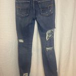 American Eagle  Outfitters Ripped Blue Skinny Jeans Photo 3