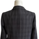 Talbots  Women Gray Plaid Button Front Wool Blend Lightweight Blazer Jacket Sz 6 Photo 5